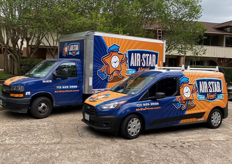 Air Star Now's actual box truck and service van